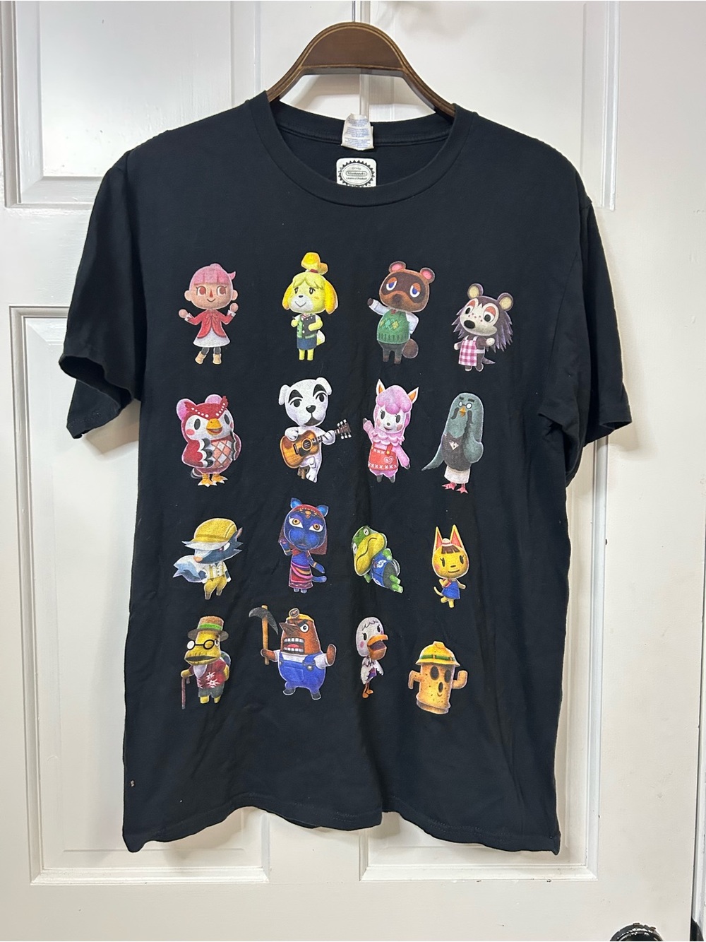 Nintendo Black Short-Sleeve Tee with Colorful Character Grid